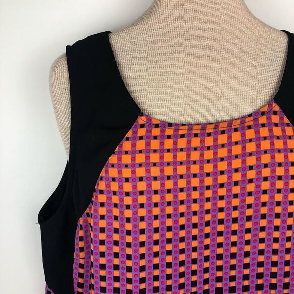 Lane Bryant peplum sleeveless blouse size 20 geometric print color block - Picture 7 of 10